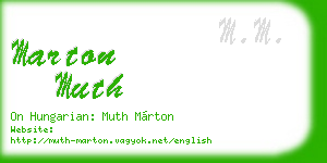 marton muth business card